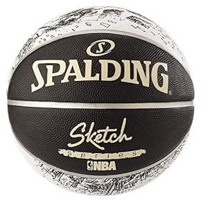 Spalding 1700075 Rubber Basket Ball, Size 7 (Black/Print)