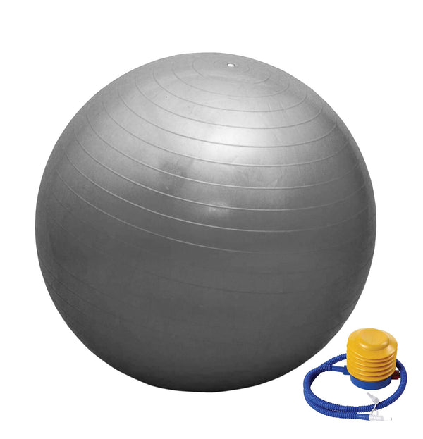 PROKYDE (LOGO) Prokyde Anti Burst Gym Ball for Yoga and Fitness with Foot Pump 55cm (Silver)
