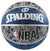 A Spalding Graffiti Rubber Basketball featuring a vibrant graffiti-inspired design in grey, blue, and black tones with the brand logo and NBA branding visible.