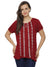 Prokyde Casual Half Sleeve Embroidered Women Red Top (Small)