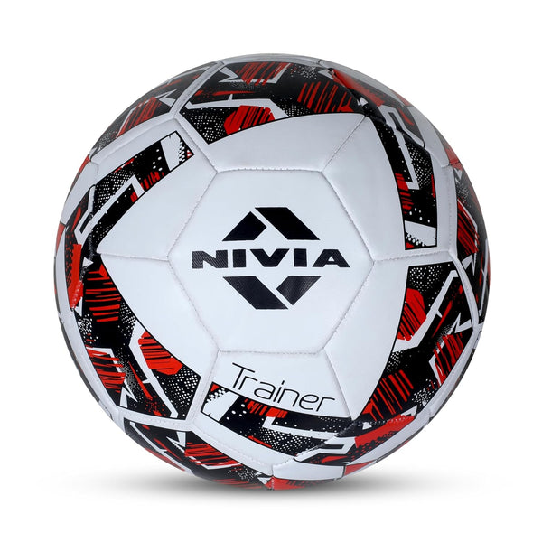 Nivia Trainer Football, Training Ball, 32 Panels, Durable Rubber Cover Machine Stiched, Butyl Threadwounded Bladder, Training Ball Standard, to Play On Both Natural and Artificial Grass