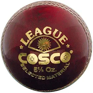 Cosco County cricket ball designed for high-performance play|Red leather Cosco County cricket ball|cricket ball highlighting quality stitching