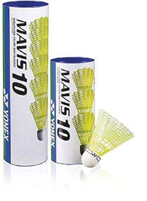 Yonex Mavis 10 Nylon Shuttlecock, Yellow, Pack of 6 | Made in Japan (racquet, Badminton)
